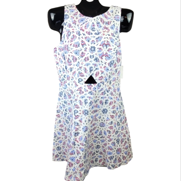 **NWT**‎ CeCe "APRIL" Cutout Fit and Flair Ultra White Dress - Picture 6 of 12